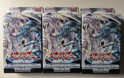 YuGiOh x3 Structure Deck: Saga of Blue-Eyes White Dragon Unlimited NEW Set - Image 1