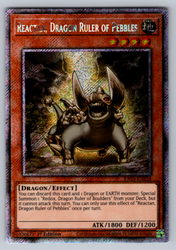 Reactan, Dragon Ruler of Pebbles Yugioh RA03-EN254 Platinum Secret Rare PSR NM - Image 1