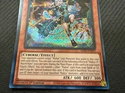 Maliss P March Hare ALIN-EN023 1st Edition Secret Rare Yu-Gi-Oh! - Image 2