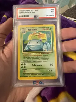 Pokemon TCG Venusaur Base Set Holo Unlimited Rare Card 15/102 PSA 7 New Cert - Image 1