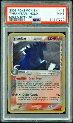 Pokemon Card Tyranitar Delta Species Holo 16/113 EX Delta Species ENG Mint PSA 9 - Image 1
