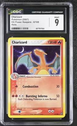 CGC 9 MINT Charizard 2007 EX Power Keepers 6/108 Holo Pokemon Card - Image 1