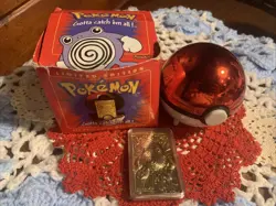 Pokemon 23k Gold Plated POLIWHIRL Trading Card & Pokeball -Limited Edition - Image 2
