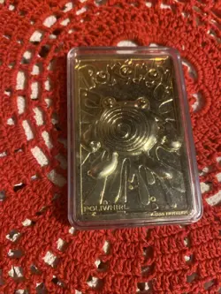 Pokemon 23k Gold Plated POLIWHIRL Trading Card & Pokeball -Limited Edition - Image 4