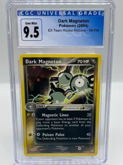 Dark Magneton 39/109 EX Team Rocket Returns Pokemon Card CGC 9.5 10 GEM MINT - Image 1