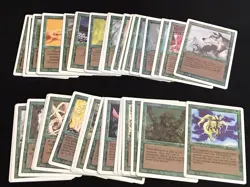 Mtg Revised Green Card Lot-42 Cards.Birds Of Paradise.Gaea’s Liege.Cards Played - Image 1