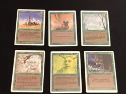 Mtg Revised Green Card Lot-42 Cards.Birds Of Paradise.Gaea’s Liege.Cards Played - Image 4