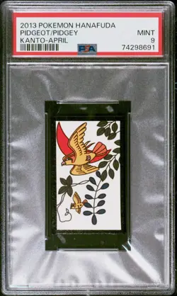 Pokemon Pidgeot & Pidgey Rare Pokemon Hanafuda Card TCG - PSA 9 Mint - Image 1