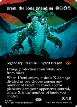 x1 Ureni, the Song Unending TDM Tarkir Dragonstorm MTG 374 BORDERLESS FULL 1x - Image 1