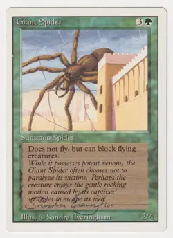 Signed Giant Spider HP Revised Edition Artist Sandra Everingham 1994 MTG Magic! - Image 1