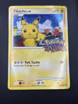 Pikachu - 7/16 - Pokemon Rumble - Holo Stamped - Pokemon TCG 2009 Vintage -HP - Image 4