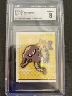 1998 Topps Merlin Nintendo Pokemon Stickers Hitmonlee 176 LP - CGC 8 - Image 1