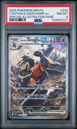 POKEMON 2025 CYNTHIA'S GARCHOMP EX 232/182 DESTINED RIVALS SIR PSA 8 - Image 1