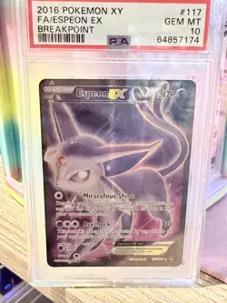 2016 POKEMON XY BREAKPOINT #117 FULL ART/ESPEON EX PSA 10 - Image 1