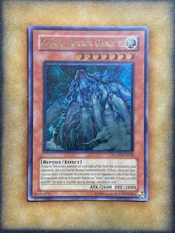 Yugioh Cosmic Horror Gangi'el POTD-EN029 Ultimate Rare FOIL SHIFT MISPRINT VLP - Image 1