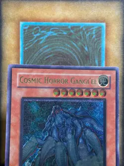 Yugioh Cosmic Horror Gangi'el POTD-EN029 Ultimate Rare FOIL SHIFT MISPRINT VLP - Image 2