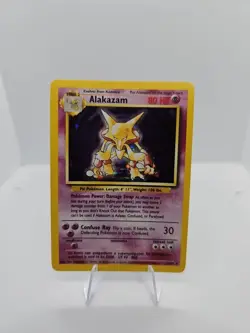 Pokemon TCG Alakazam Base Set Holo Card 1/102 LP - Image 1