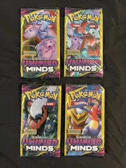 Pokemon TCG 4 Packs Unified Minds 3 Card Art Set New Factory Sealed 🔥📈 - Image 2