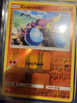 Reverse Holo Foil Crabrawler # 73/147 Burning Shadows Set Pokemon Cards NM/MINT - Image 1