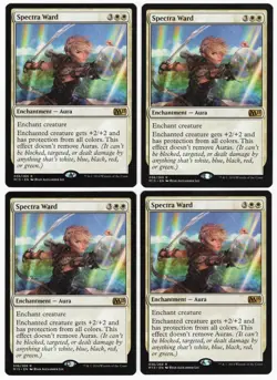 Spectra Ward x4 4x M15 Core Set 2015 PLAYSET White Rare Enchantment MTG NM AZ1 - Image 1
