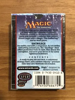 MTG Torment Theme Deck Sacrilege Sealed Magic Cards 2002 | English | NM - Image 2