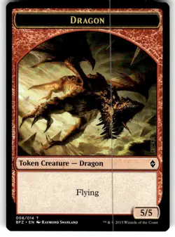 Dragon Token #8 (NM) Battle for Zendikar BFZ Magic MTG - Image 1