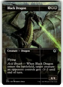 Black Dragon (Borderless) Adventures in the Forgotten Realms Regular MTG NM - Image 1