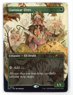 SLC Llanowar Elves #12 Borderless Encyclopedia Countdown Secret Lair Non-Foil - Image 1