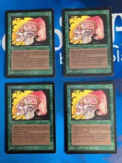 4x MTG Llanowar Elves Beta Edition Magic: The Gathering Moderate Play Playset - Image 1