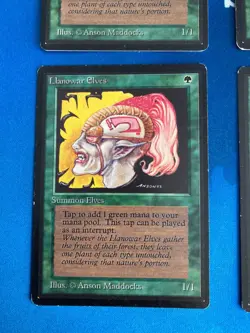 4x MTG Llanowar Elves Beta Edition Magic: The Gathering Moderate Play Playset - Image 4