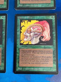 4x MTG Llanowar Elves Beta Edition Magic: The Gathering Moderate Play Playset - Image 5