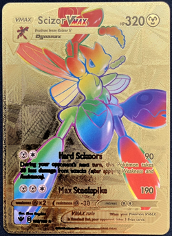 Scizor Vmax Rainbow PH 320 193/189 Gold Foil Textured Display Pokemon Card - Image 1