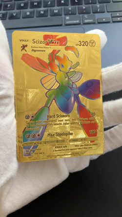 Scizor Vmax Rainbow PH 320 193/189 Gold Foil Textured Display Pokemon Card - Image 2