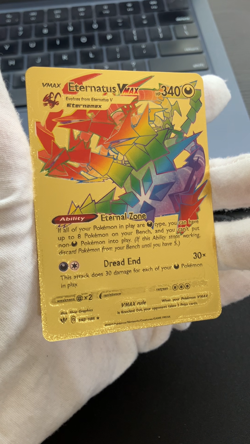 Eternatus Vmax Rainbow PH 340 192/189 Gold Foil Textured Display Pokemon Card - Image 2