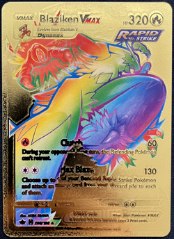 Blaziken Vmax Rainbow PH 320 200/198 Gold Foil Textured Display Pokemon Card - Image 1