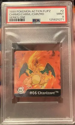 Pokemon 1999 Charmander/ Charmeleon/ Charizard Action Flipz Series 1 PSA 9 - Image 1