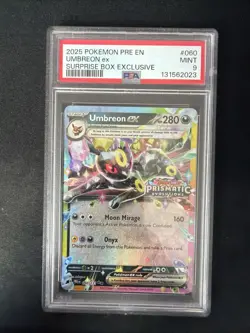 2025 POKEMON PRE EN-PRISMATIC EVOLUTIONS SURPRISE BOX EXCLUSIVE UMBREON EX PSA 9 - Image 1