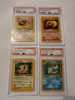 Pokemon Eevee Evolutions Jungle Set - Eevee/Flareon/Jolteon/Vaporeon - PSA 5 EX - Image 2