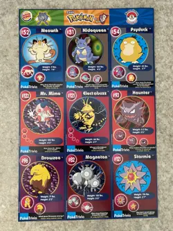 1999 Burger King Pokemon movie Poketrivia uncut sheets complete set of 20 - Image 3
