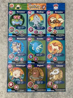 1999 Burger King Pokemon movie Poketrivia uncut sheets complete set of 20 - Image 4