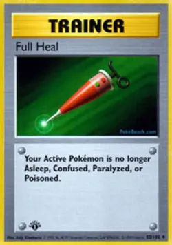 Moderately Played Full Heal - 82/102 - Uncommon - 1st Edition Pokemon Base Set - Image 1
