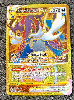 Pokemon TCG Hisuian Samurott VSTAR Astral Radiance Gold Great Condition! - Image 1