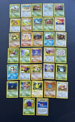 Jungle Complete Set of All 32 Commons + Uncommons [Pokemon, WOTC] LP-MP - Image 1