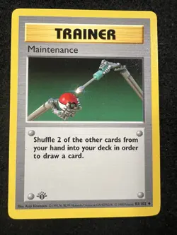Pokemon Maintenance Trainer 83/102 from Base Set 1st Edition in LP condition! - Image 1