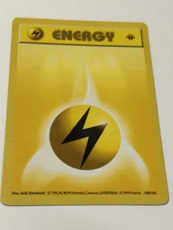 Pokemon 1st Edition Shadowless Lightning Energy #100/102 Lp - Image 1