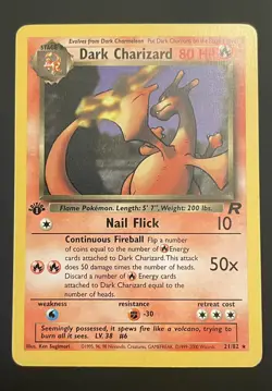 DARK CHARIZARD-Non-Holo-1st Edition Team Rocket 21/82 Pokemon Card - Image 2