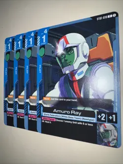 Gundam Card Game ST01-010 Amuro Ray X4 Playset C Starter Deck Card Set English - Image 3