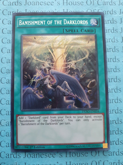 DESO-EN034 Banishment of the Darklords Secret Rare Yu-Gi-Oh Card 1st Edition New - Image 1