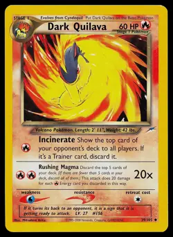 Pokemon Card - Dark Quilava Neo Destiny 39/105 Uncommon Non Holo - Image 1