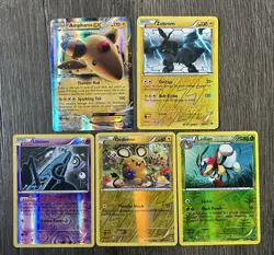 Pokemon TCG 5 Card Lot XY Era: Reverse Holos, Ex, MP Condition - Image 1